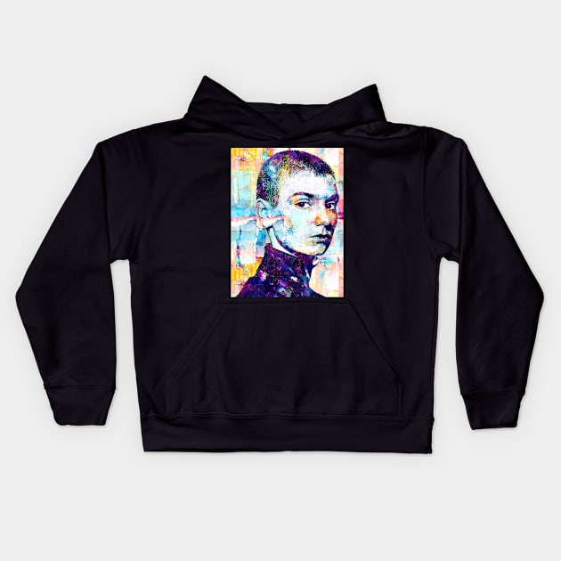 Sinead O'Connor Abstract Paintings Kids Hoodie by AnKa Art